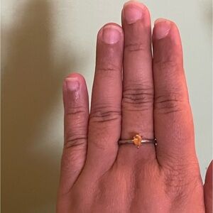 925 stamped sterling silver and genuine citrine ring